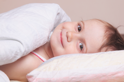 Beautiful baby girl getting ready for bed (childhood, security, family)